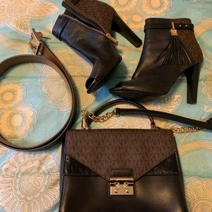 Authentic Micheal Kors purse belt shoes combo